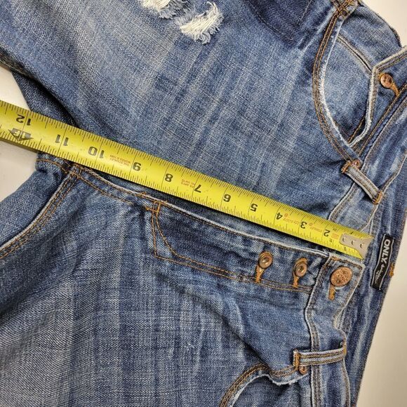 28 ONLY Gwen European distressed OOAK artisan Boyfriend loose fit blue JEANS 32 - Picture 4 of 15